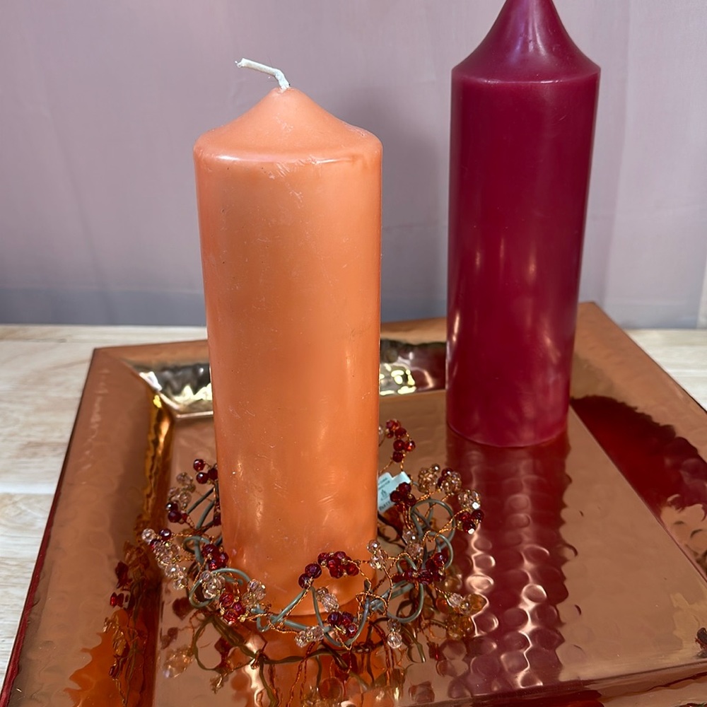 Candle-Lite Peach Colored Candle 3 x 9”